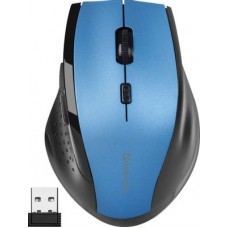 Мышь беспроводная Defender Accura MM-365 (черный/синий) (52366) (ноутбучная мышь для ПК/для компьютеров Apple, радио, сенсор оптический 1600 dpi, 6 кнопок, колесо с нажатием, цвет черный/синий)