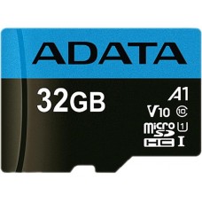 ADATA Premier <AUSDH32GUICL10A1-RA1> microSDHC Memory Card 32Gb A1 V10 UHS-I U1 + microSD->SD Adapter