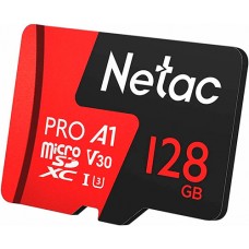 Netac <NT02P500ECO-128G-R> microSDXC Memory Card 128Gb UHS-I U1Class10 + microSD->SD Adapter