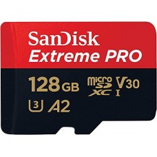SanDisk Extreme PRO <SDSQXCD-128G-GN6MA> microSDXC Memory Card 128Gb UHS-I U3 V30 A2 + microSD->SD Adapter