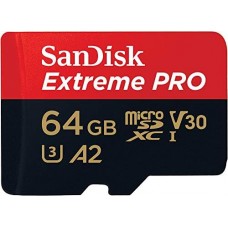 SanDisk Extreme PRO <SDSQXCU-064G-GN6MA> microSDXC Memory Card 64Gb UHS-I U3 V30 A2 + microSD->SD Adapter