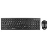 OKLICK Wireless Keyboard & Optical Mouse <220M> (Кл-ра М/Мед, USB, FM+Мышь 3кн,Roll,USB,FM)