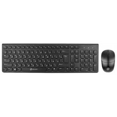 OKLICK Wireless Keyboard & Optical Mouse <220M> (Кл-ра М/Мед, USB, FM+Мышь 3кн,Roll,USB,FM)
