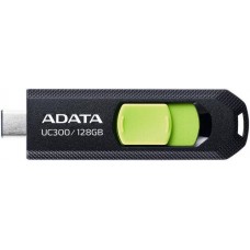USB3.2 128Gb ADATA UC300 (ACHO-UC300-128G-RBK/GN) USB 3.2 Type-A, пластик, выдвижной механизм, черный/зеленый