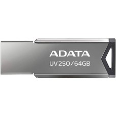 USB2.0 64Gb ADATA UV250 (AUV250-64G-RBK) USB 2.0 Type-A, металл, без колпачка, серебристый