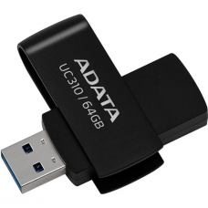 USB3.2 64Gb ADATA UC310 (UC310-64G-RBK) USB 3.2 Type-A, пластик, поворотный разъем, черный