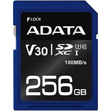 SDXC 256 Gb ADATA Premier Pro (ASDX256GUI3V30S-R) (256 ГБ, класс 10, UHS-I (класс U3), V30) RETAIL