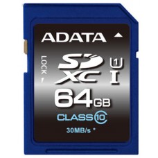 SDXC 64 Gb ADATA Premier (ASDX64GUICL10-R) (64 ГБ, класс 10, UHS-I) RETAIL