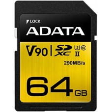 SDXC 64 Gb ADATA Premier ONE (ASDX64GUII3CL10-C) (64 ГБ, класс 10, UHS-I (класс U3), V90) RETAIL