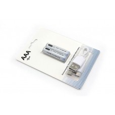 Аккумуляторная батарейка LR03 (АAА) с зарядкой Type-C 2 шт.