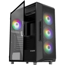 Корпус MicroATX Без БП Zalman M3 Plus RGB (Tempered Glass, 2xUSB 2.0, 1xUSB-A 3.2 5Гбит/с, 4x120mm FAN с контроллером вращения, HD Audio+Mic, VGA MAX 330mm, CPU MAX 165mm, пылевые фильтры) Black