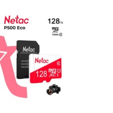 Micro SDXC 128 Gb Netac (NT02P500ECO-128G-R) (128 ГБ, класс 10, UHS-I (класс U1), чтение: 80 МБ/с) RETAIL с адаптером
