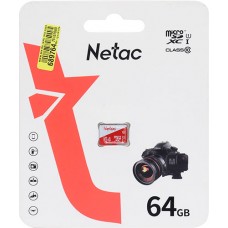Micro SDXC 64 Gb Netac (NT02P500ECO-064G-S) (64 ГБ, класс 10, UHS-I (класс U1), чтение: 80 МБ/с)