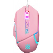 Игровая мышь Defender Furia GM-543 Rainbow (52549) (полноразмерная игровая мышь для ПК, проводная USB, сенсор оптический 6600dpi, 7 кнопок, колесо с нажатием, цвет розовый)