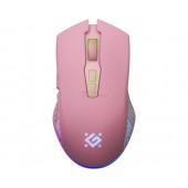 Игровая мышь Defender Pandora GM-502 (52501) (полноразмерная игровая мышь для ПК, проводная USB, сенсор оптический, колесо с нажатием, цвет розовый)
