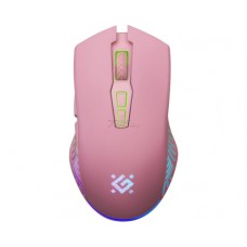 Игровая мышь Defender Pandora GM-502 (52501) (полноразмерная игровая мышь для ПК, проводная USB, сенсор оптический, колесо с нажатием, цвет розовый)