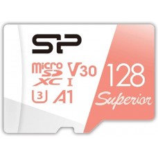Silicon Power <SP128GBSTXDV3V20SP> microSDXC Memory Card 128Gb UHS-I U3 V30 A1 + microSD->SD Adapter