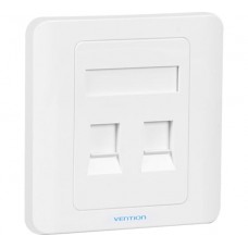 Vention <IFBW0> Лицевая панель настенная (тип 86) под модуль Keystone 2 порта, белый