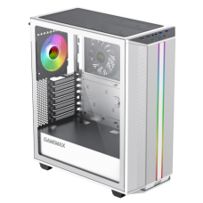 Корпус ATX Без БП GameMax Precision 2 (Tempered Glass, MESH сетка, 3xUSB 3.0, 1xType-C, HD Audio+Mic, PWM+ARGB Hub, 2x120mm ARGB fan incl., COC Cooling FAN, VGA MAX 360mm, CPU MAX 170mm, съёмная TOP панель для удобной сборки и установки AIO) White