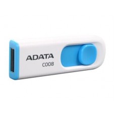USB2.0 32Gb ADATA C008 Classic (AC008-32G-RWE) USB 2.0 Type-A, пластик, выдвижной механизм, белый/синий