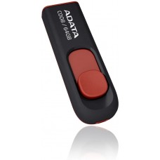 USB2.0 64Gb ADATA C008 Classic (AC008-64G-RKD) USB 2.0 Type-A, пластик, выдвижной механизм, черный/красный