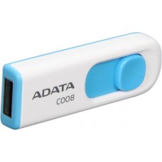 USB2.0 64Gb ADATA C008 Classic (AC008-64G-RWE) USB 2.0 Type-A, пластик, выдвижной механизм, белый/синий