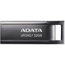 USB3.2 32Gb ADATA UR340 (AROY-UR340-32GBK) USB 3.2 Type-A, металл, без колпачка, серый