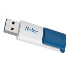 USB3.0 128Gb Netac U182 (NT03U182N-128G-30BL) USB 3.0 Type-A, пластик, выдвижной механизм, белый/синий