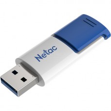 USB3.0 64Gb Netac U182 (NT03U182N-064G-30BL) USB 3.0 Type-A, пластик, выдвижной механизм, белый/синий