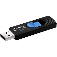 USB3.2 64Gb ADATA UV220 (AUV220-64G-RBKBL) USB 3.2 Type-A, пластик, выдвижной механизм, черный/голубой