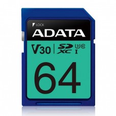 SDXC 64 Gb ADATA Premier (ASDX64GUI3V30S-R) (64 ГБ, класс 10, UHS-I) RETAIL