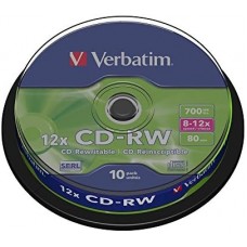 CD-RW Verbatim 700Mb 12x sp. <уп.10 шт> на шпинделе <43480>