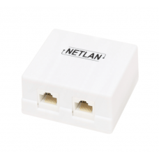 NETLAN <EC-UWO-2-UD2-WT-10> Розетка внешняя двойная RJ-45 кат.5e (уп. 10шт)