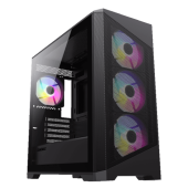 Корпус MicroATX Без БП GameMax Destroyer Mesh (DESTROYER TGW) (Tempered Glass, 2xUSB 2.0, 1xUSB-C 3.2 5Гбит, 4x120mm ARGB Fan, HD Audio+Mic, VGA MAX 410mm, CPU MAX 165mm, пылевые фильтры) White