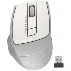 Мышь беспроводная A4Tech Fstyler FG30S White (Бесшумная, ноутбучная мышь для ПК, беспроводная радио, сенсор оптический 2000 dpi, 6 кнопок, колесо с нажатием, цвет белый/серый)