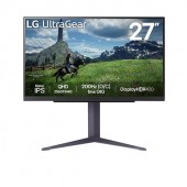 27" LG 27GS85Q-B (игровой, 16:9, 2560x1440, IPS, 200 Гц, AMD FreeSync/NVIDIA G-Sync, HDR10, DisplayHDR 400, 2xHDMI+DP, 3.5 jack+USB, регулировка высоты, портретный режим, VESA100)