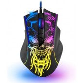 Мышь Defender Bulletstorm GM-928 (полноразмерная игровая мышь для ПК, проводная USB, сенсор оптический 7200 dpi, 7 кнопок, колесо с нажатием, цвет черный/цветной принт) (52928)