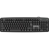 Клавиатура Defender Astra HB-588 RU (45588) 107кл., Multimedia (стандартная для ПК, мембранная, пластик, интерфейс подключения - USB, цвет черный)