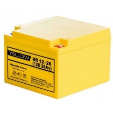 Аккумуляторная батарея YELLOW HR 12-26 (12V, 26Ач, 5 лет, 7.6кг, 166х175х125/125мм) АКБ для ИБП