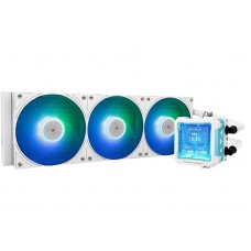 Система водяного охлаждения Thermalright Frozen Warframe PRO 360 White ARGB (F-WFRAME-PRO-360-WH-ARGB) / (LGA115X/1200/1700/2011/2066/FM1/FM2/FM2+/AM2/AM2+/AM3/AM3+/AM4/AM5) / LCD Display / 3x120mm / PWM / White