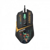 Игровая мышь A4Tech Bloody W63 Max Renegade (полноразмерная игровая мышь для ПК, проводная USB, сенсор оптический 12000 dpi, 9 кнопок, колесо с нажатием, цвет желтый/цветной принт )