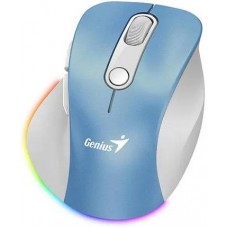 Двухрежимная перезаряжаемая бесшумная мини-мышь Genius Ergo 9000S Pro, голубой, 31030039401