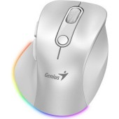 Двухрежимная перезаряжаемая бесшумная мини-мышь Genius Ergo 9000S Pro, белый, 31030039400