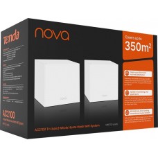 Домашняя Mesh Wi-Fi система TENDA MW12 (2-Pack) AC2100, Wi-Fi 5, 3GLAN per node