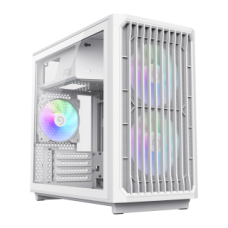 Корпус MicroATX Без БП GameMax F35 WH (Tempered Glass(Plastic+ Dust Mesh+Woodgrain Decoration), USB3.0*2+TYPE-C(GEN2), Combo Audio 3*120MM ARGB PWM Fan(FN12A-S5), V5.0 ARGB PWM HUB, VGA MAX 350mm, CPU MAX 169mm, пылевые фильтры) White