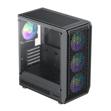 Корпус MicroATX Без БП GameMax Forge MB (Tempered Glass, U3x1+U2x1+TYPE-C(U2), Combo Audio, 3*120MM ARGB Fan(FN12A-S6), 1*120MM ARGB PWM Fan(FN12A-S5), VGA MAX 330mm, CPU MAX 155mm, пылевые фильтры) Black