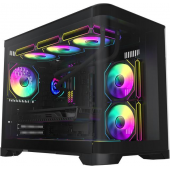Корпус MicroATX Без БП GameMax HYPE-M BK (Куб, Tempered Glass, USB3.0*1+2xUSB2.0 , HD Audio+Mic, 3x120mm ARGB Fan (FN12A-S8I), 6ports PWM+ARGB HUB, VGA MAX 400mm, CPU MAX 157mm, пылевые фильтры) Black