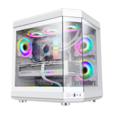 Корпус MicroATX Без БП GameMax HYPE-M WH (Куб, Tempered Glass, USB3.0*1+2xUSB2.0, HD Audio+Mic, 3x120mm ARGB Fan (FN12A-S8I), 6ports PWM+ARGB HUB, VGA MAX 400mm, CPU MAX 157mm, пылевые фильтры) White