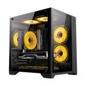 Корпус MicroATX Без БП GameMax Infinity Mini (Tempered Glass, 1USB3.0*1+2xUSB2.0, HD Audio+Mic, 7x120mm ARGB Fan is not on, VGA MAX 330mm, CPU MAX 155mm, пылевые фильтры) Black