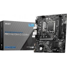MB MSI PRO H610M-S DDR4 Soc-1700 (H610) PCI-Ex16 PCI-Ex1 M.2 1GbE LAN 2xDDR4 1866MHz+ HDMI mATX RTL